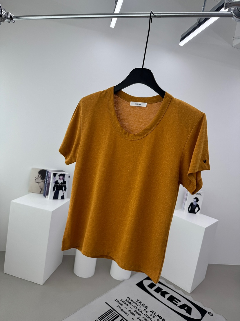 RED-A韓國直郵女裝新款人氣休閑職業26春夏推薦熱賣T恤刺繡RED-AT恤圖色2