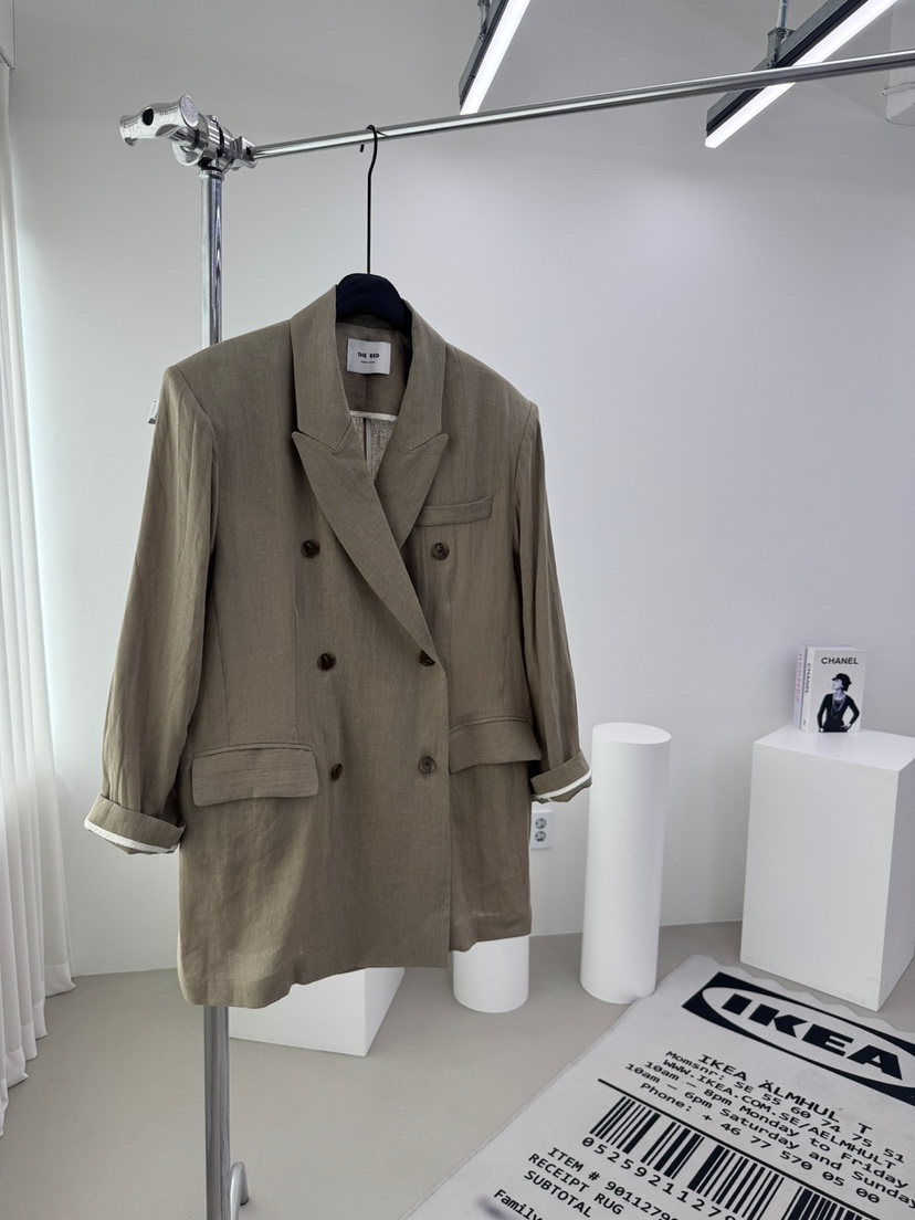 RED-A韓國東大門代購女士新款休閑熱賣26春夏職業夾克亞麻RED-A夾克圖色1