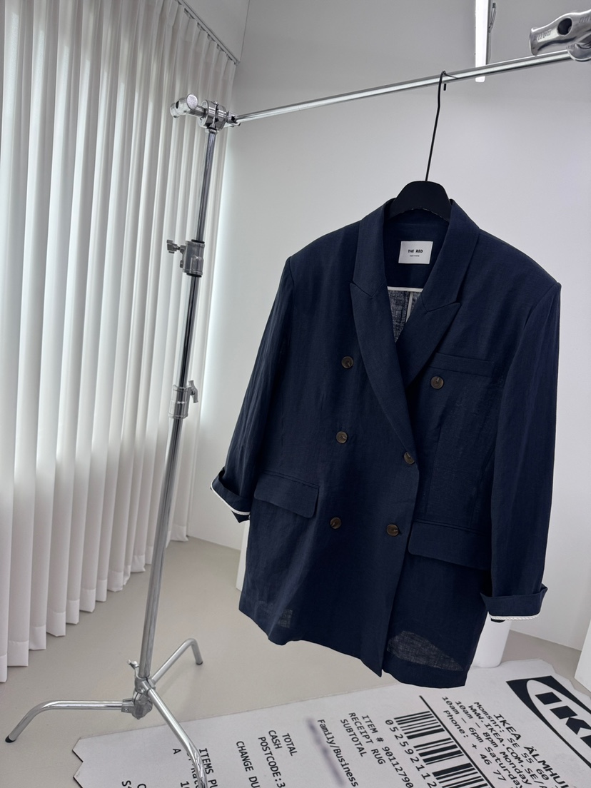 RED-A韓國東大門代購女士新款休閑熱賣26春夏職業夾克亞麻RED-A夾克圖色2