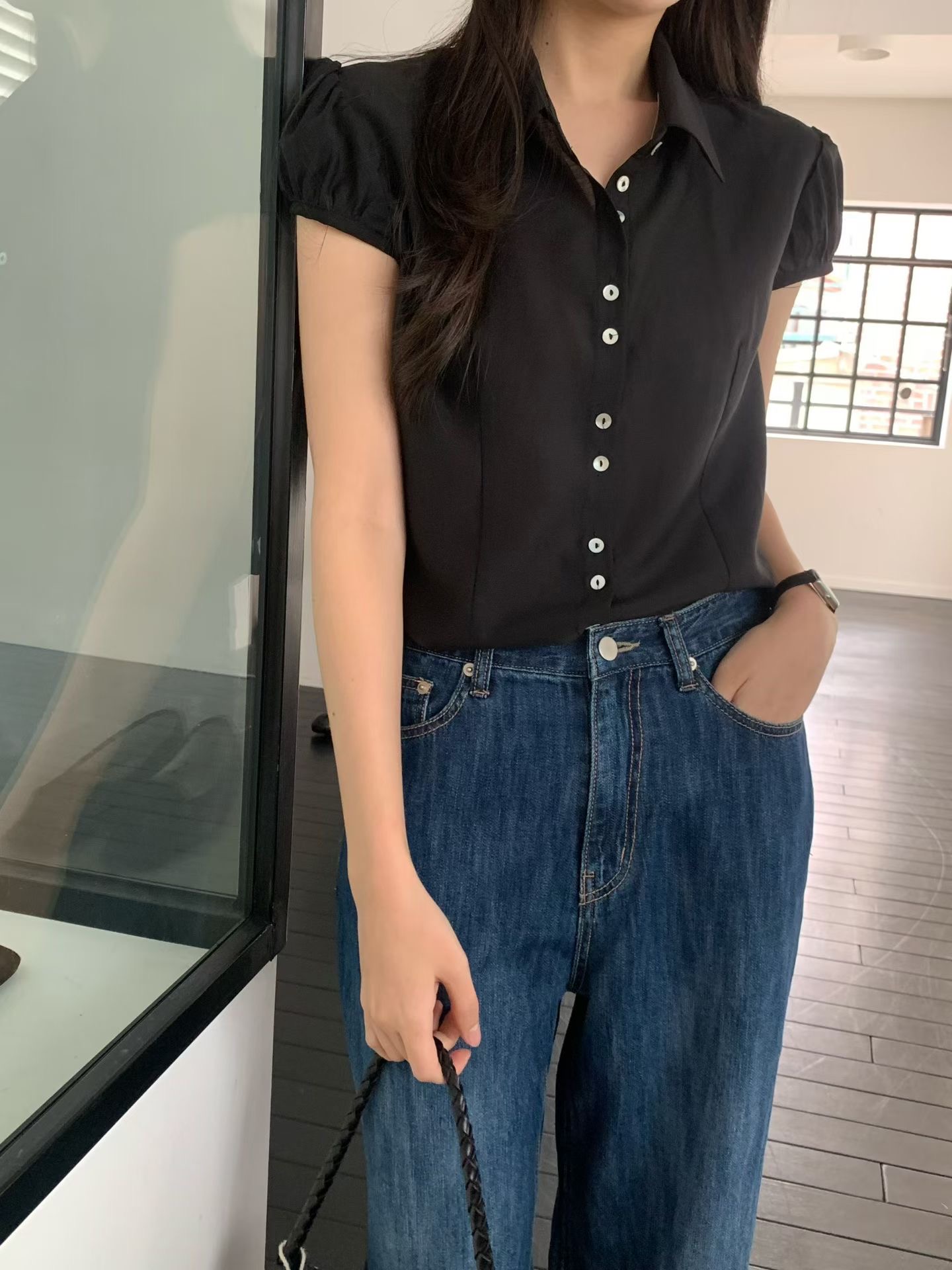 OBOE韓國直郵女士新款職業推薦真品人氣熱賣26春夏襯衫蕾絲衫OBOE襯衫/蕾絲衫圖色2