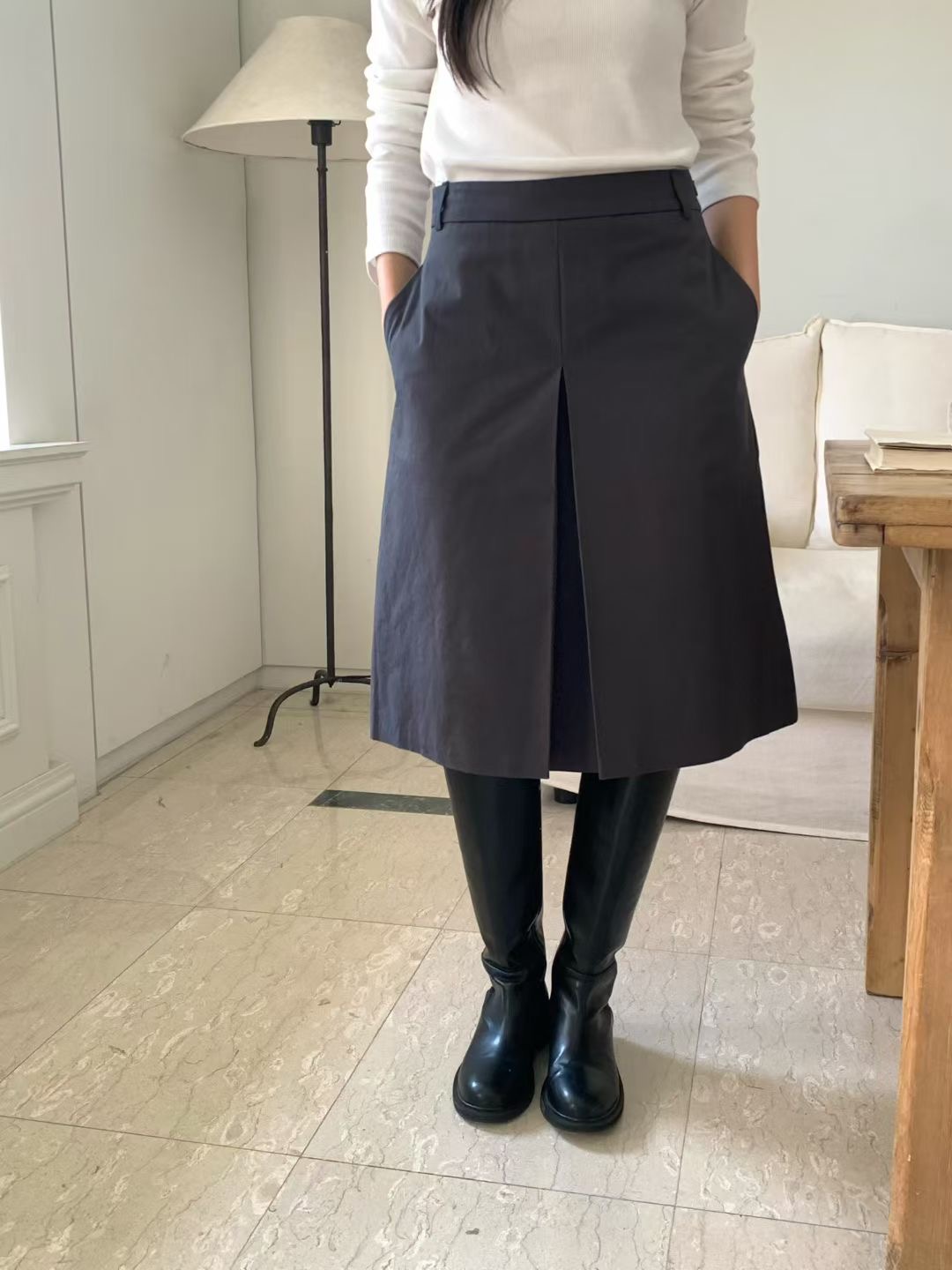 OBOE韓國代購女士新款熱賣人氣休閑半身裙中短裙不含腰帶OBOE半身裙/中短裙圖色2