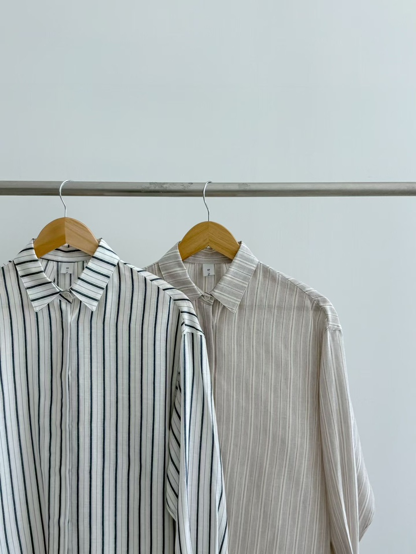 BINUS韓國代購女士新款推薦熱賣26春夏休閑襯衫蕾絲衫亞麻布BINUS襯衫/蕾絲衫