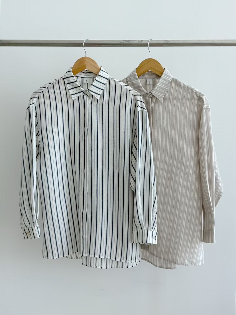 BINUS韓國代購女士新款推薦熱賣26春夏休閑襯衫蕾絲衫亞麻布BINUS襯衫/蕾絲衫