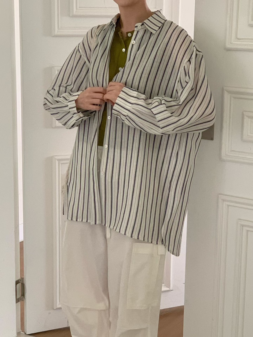 BINUS韓國代購女士新款推薦熱賣26春夏休閑襯衫蕾絲衫亞麻布BINUS襯衫/蕾絲衫圖色2