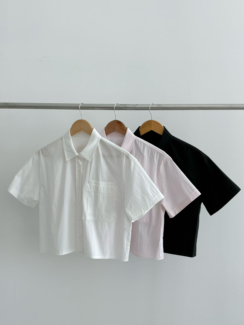 BINUS東大門實拍女裝新品時尚職業真品熱賣襯衫蕾絲衫短款BINUS襯衫/蕾絲衫