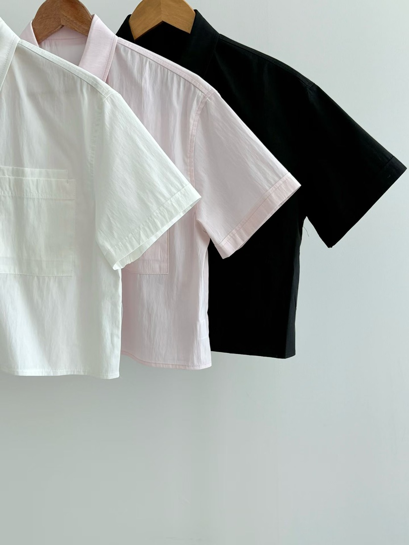 BINUS東大門實拍女裝新品時尚職業真品熱賣襯衫蕾絲衫短款BINUS襯衫/蕾絲衫