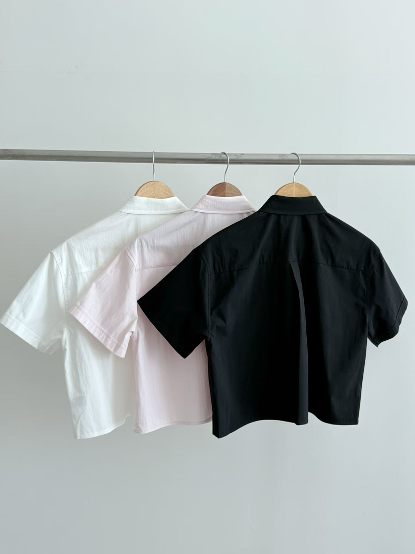 BINUS東大門實拍女裝新品時尚職業真品熱賣襯衫蕾絲衫短款BINUS襯衫/蕾絲衫