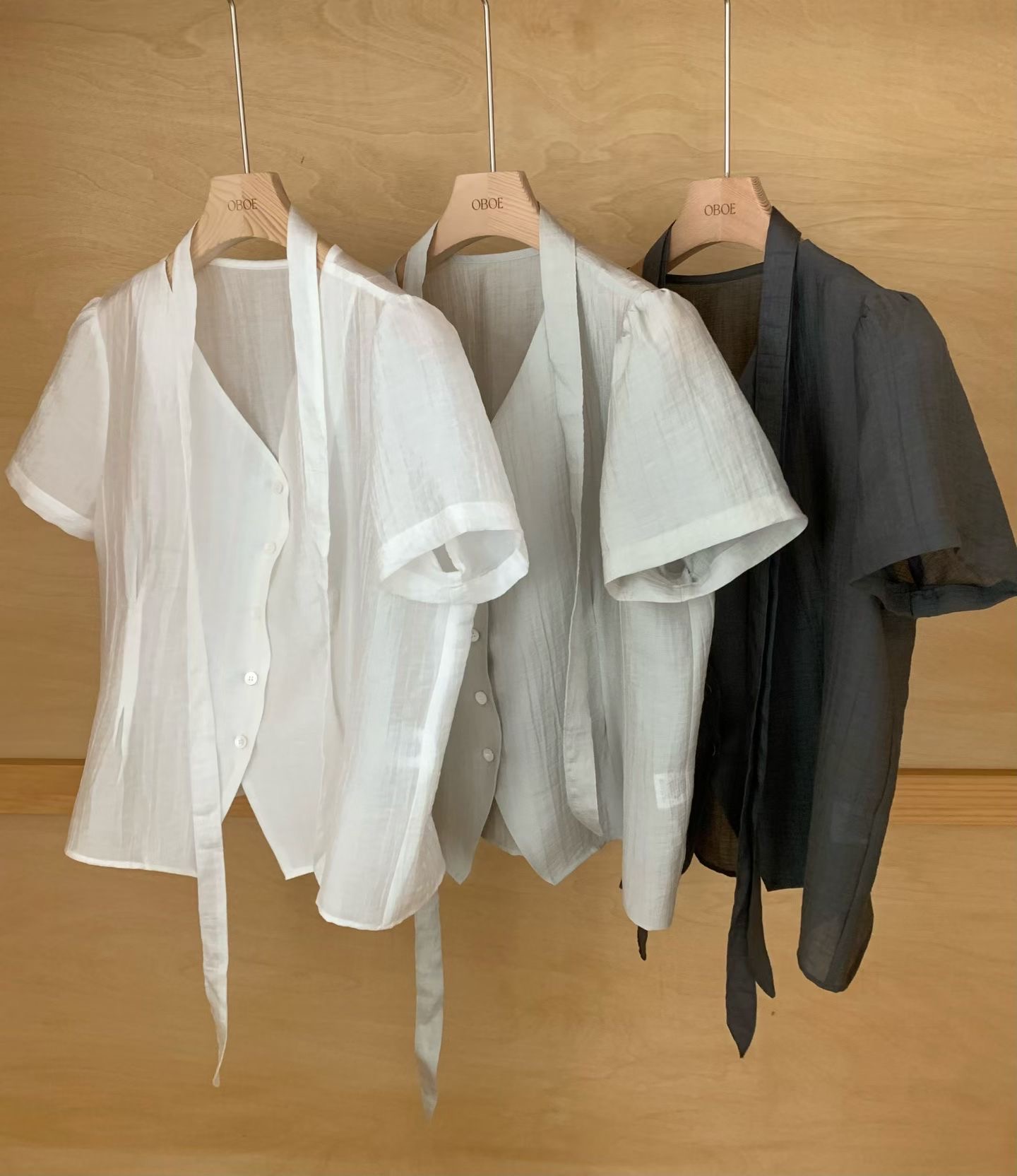 OBOE東大門直郵女士新款職業推薦真品熱賣襯衫蕾絲衫含脖帶OBOE襯衫/蕾絲衫