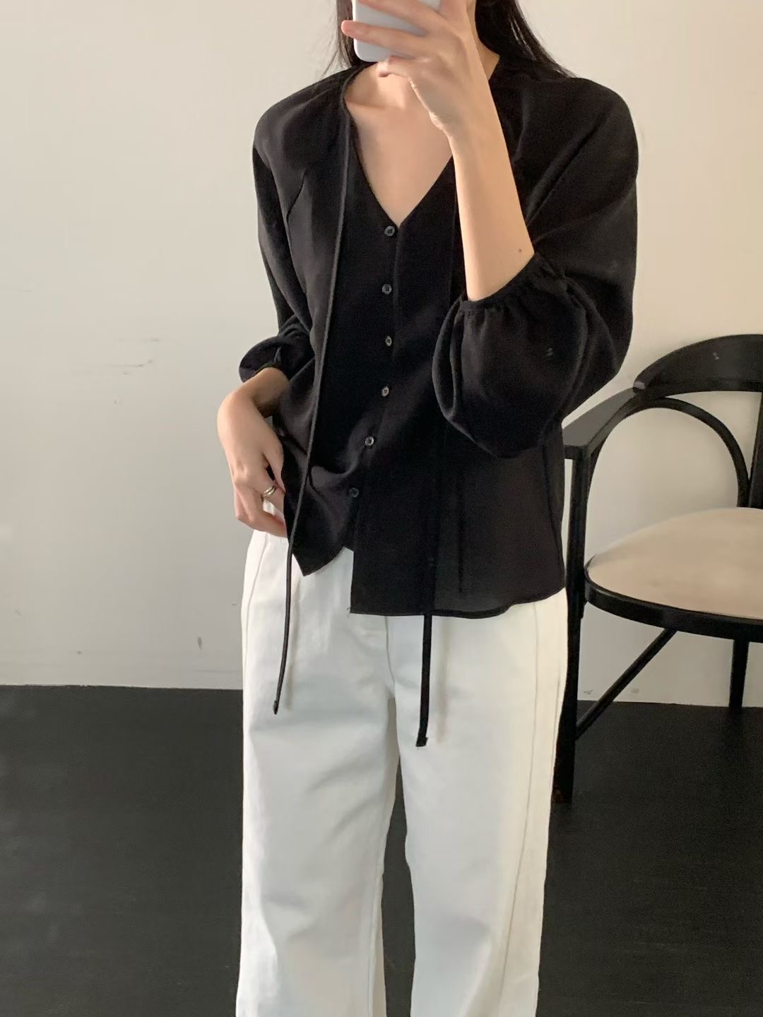 OBOE韓國代購女裝新品職業休閑時尚推薦熱賣襯衫蕾絲衫鵝OBOE襯衫/蕾絲衫圖色2