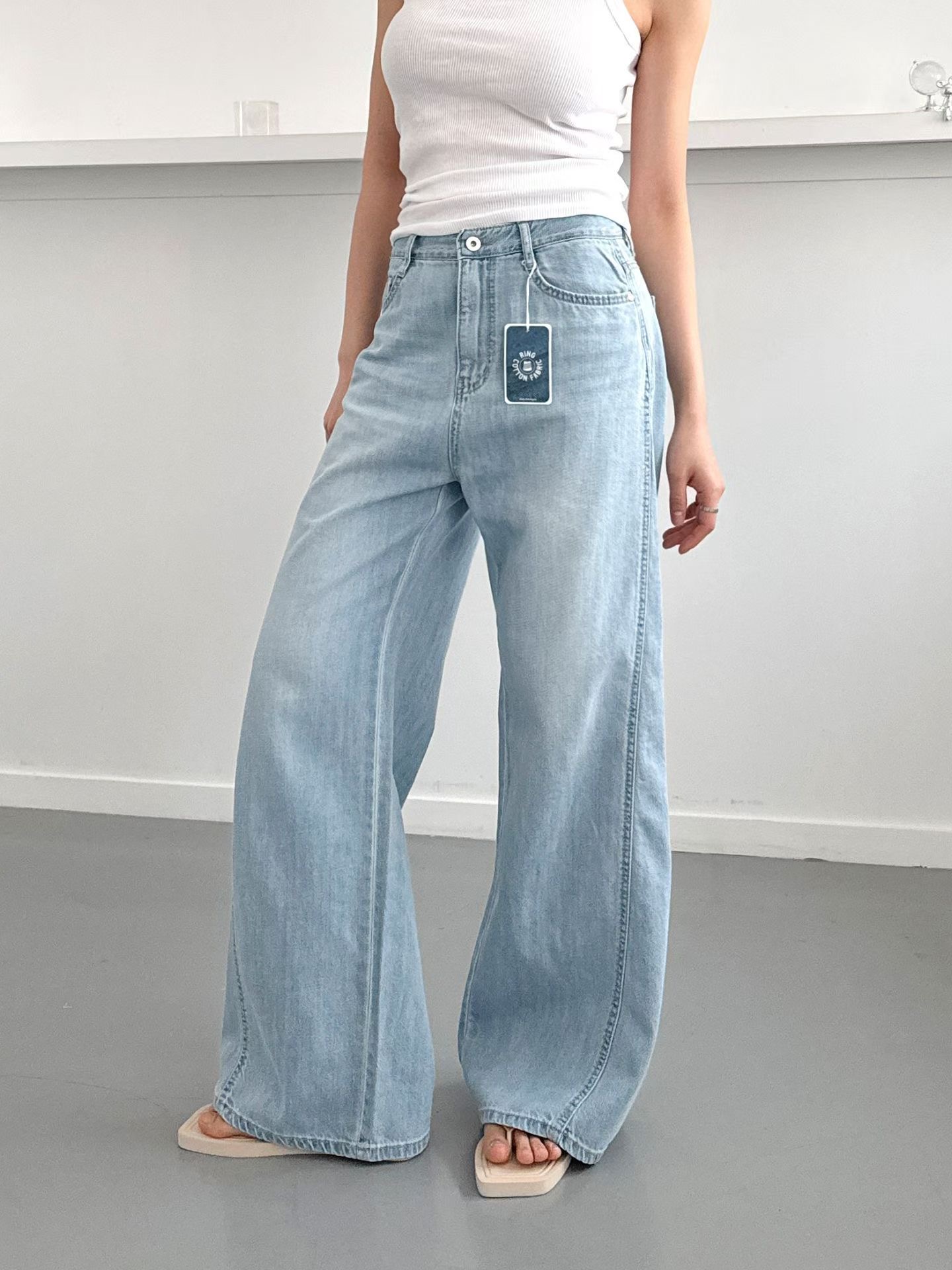 MORPHIN-모르핀-T韓國代購女裝新品真品26春夏職業牛仔褲MORPHIN-T牛仔褲