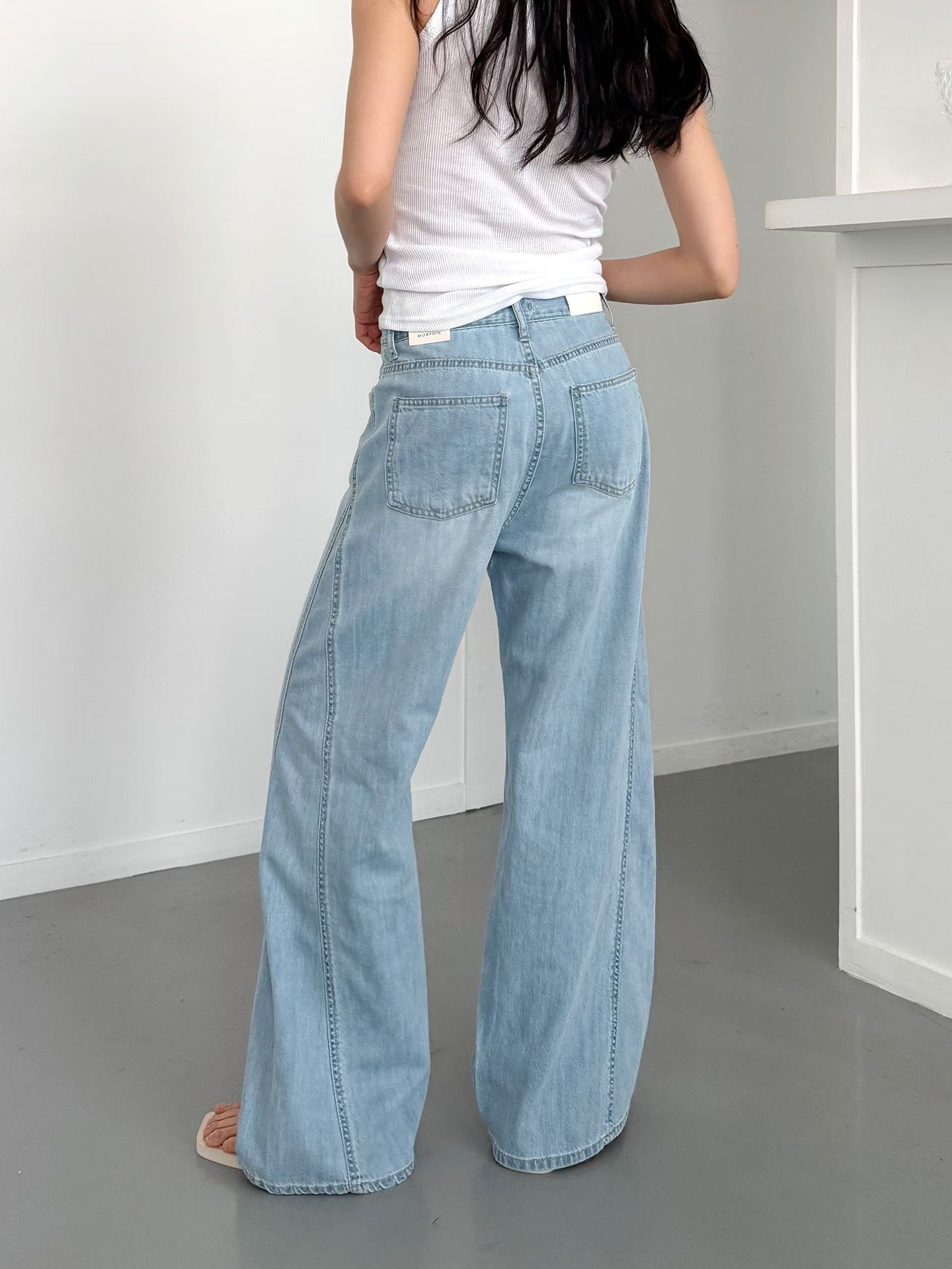 MORPHIN-모르핀-T韓國代購女裝新品真品26春夏職業牛仔褲MORPHIN-T牛仔褲