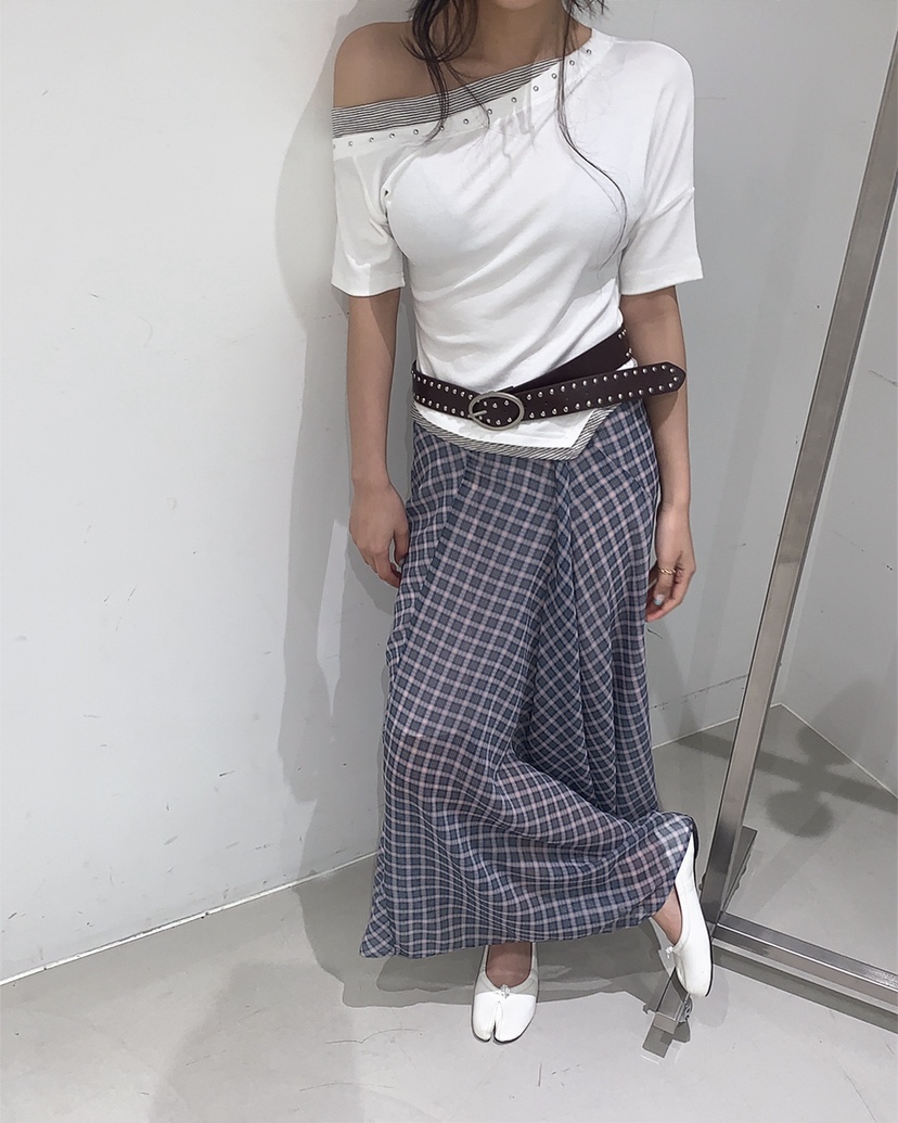 LIVE AID-P韓國直郵女裝新款26春夏人氣休閑時尚長裙格子LIVE AID-P長裙