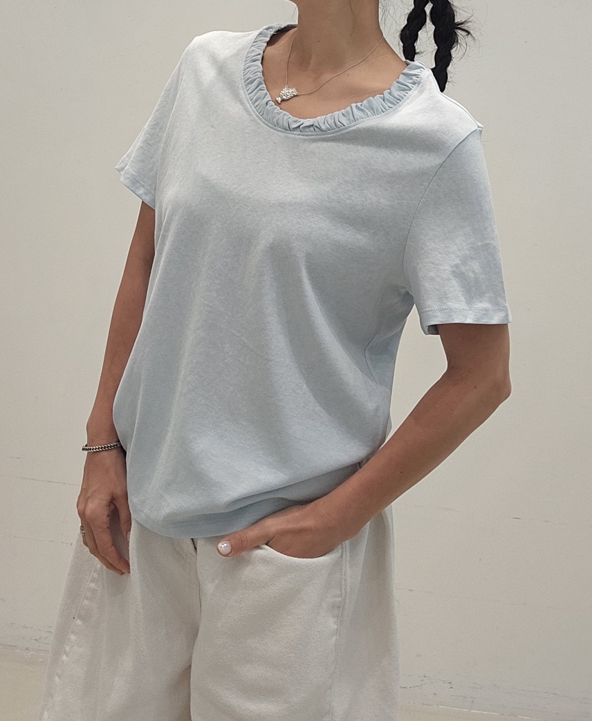 NEOUL韓國東大門直郵女士新款休閑推薦職業時尚人氣熱賣T恤NEOUL/ahin雙領標簽T恤