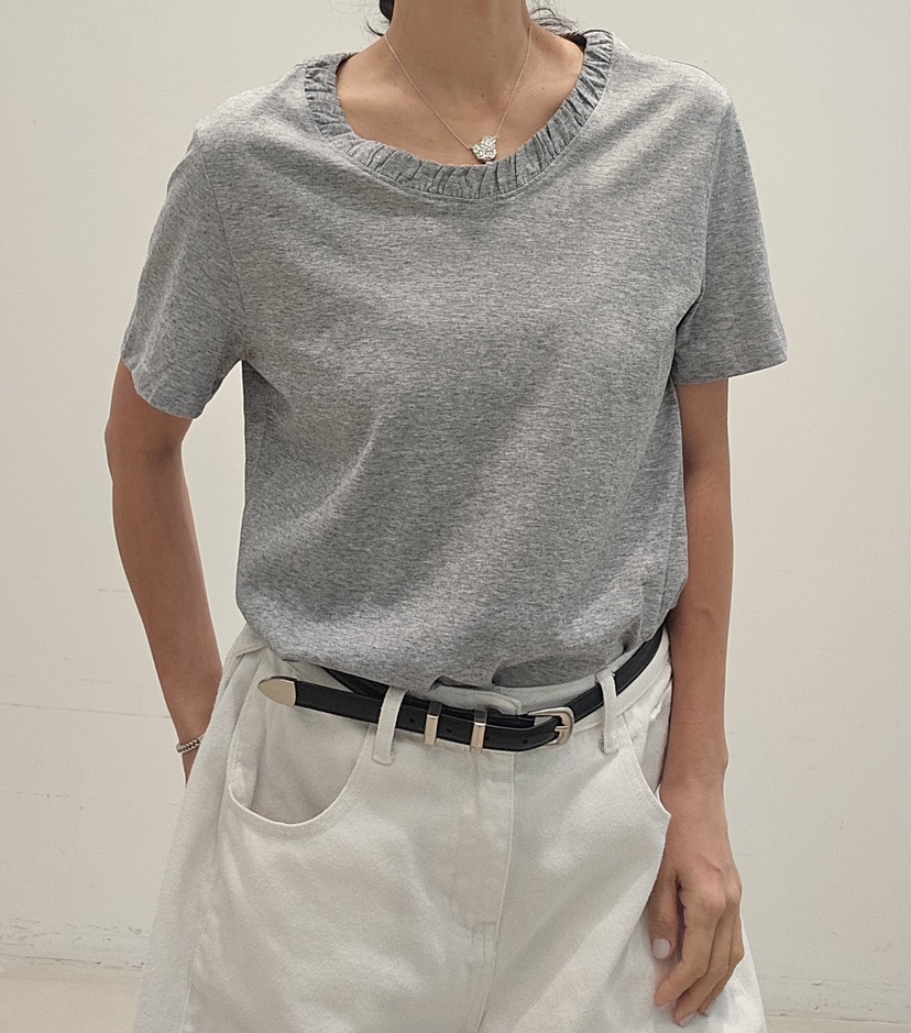 NEOUL韓國東大門直郵女士新款休閑推薦職業時尚人氣熱賣T恤NEOUL/ahin雙領標簽T恤