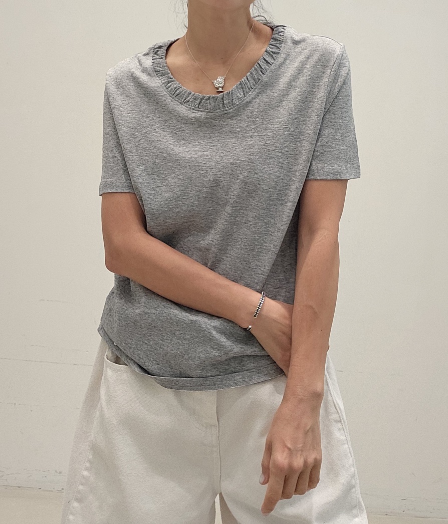 NEOUL韓國東大門直郵女士新款休閑推薦職業時尚人氣熱賣T恤NEOUL/ahin雙領標簽T恤