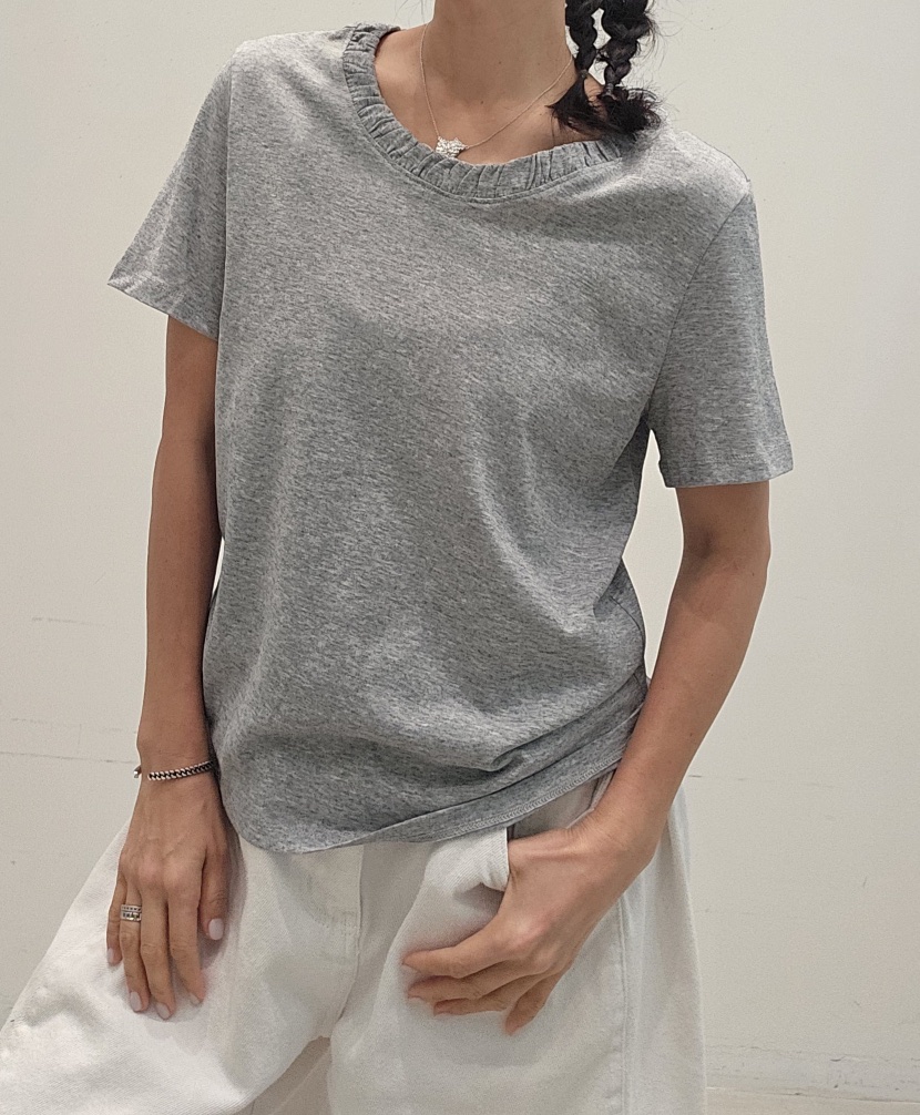 NEOUL韓國東大門直郵女士新款休閑推薦職業時尚人氣熱賣T恤NEOUL/ahin雙領標簽T恤圖色2