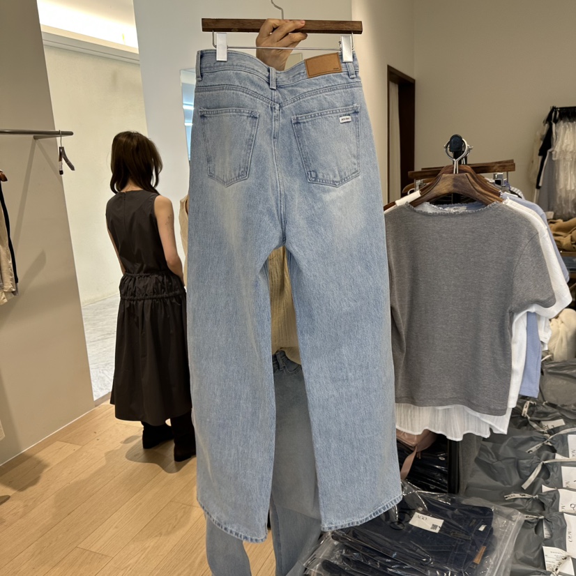 AGO韓國代購女裝新款人氣推薦熱賣時尚休閑26春夏職業牛仔褲AGO牛仔褲