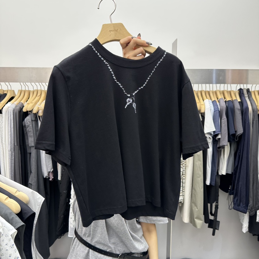 SPECIAL韓國東大門直郵女士新款人氣時尚職業休閑熱賣T恤SPECIALT恤圖色4黑色
