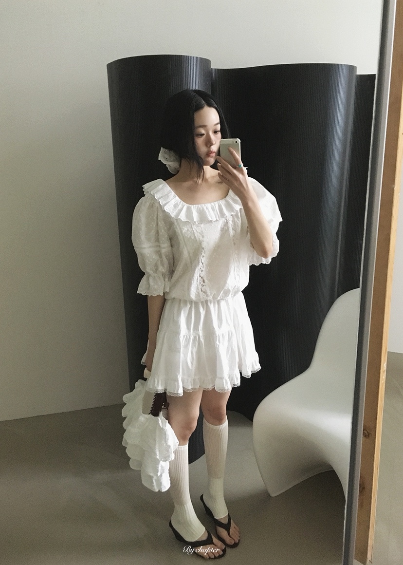 BY CHAPTER韓國東大門直郵女裝新品推薦時尚襯衫蕾絲衫雙面BY Chapter襯衫/蕾絲衫