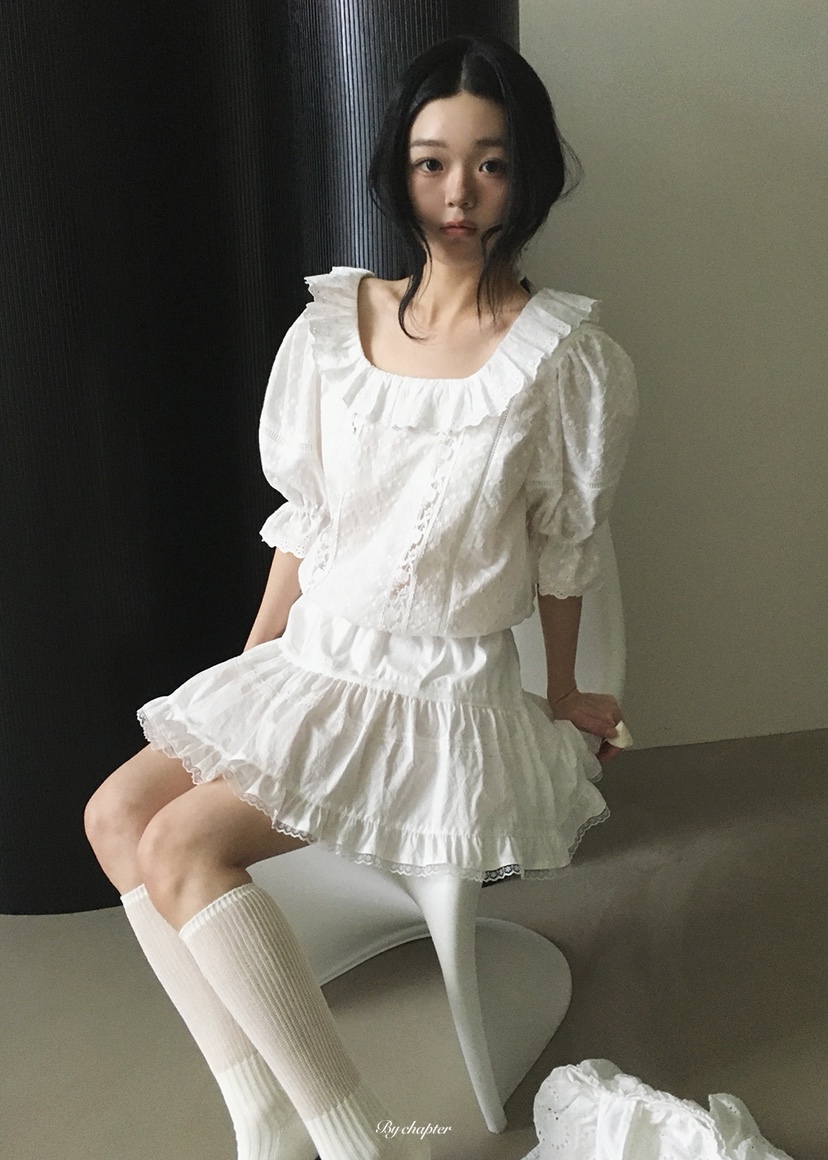 BY CHAPTER韓國東大門直郵女裝新品推薦時尚襯衫蕾絲衫雙面BY Chapter襯衫/蕾絲衫