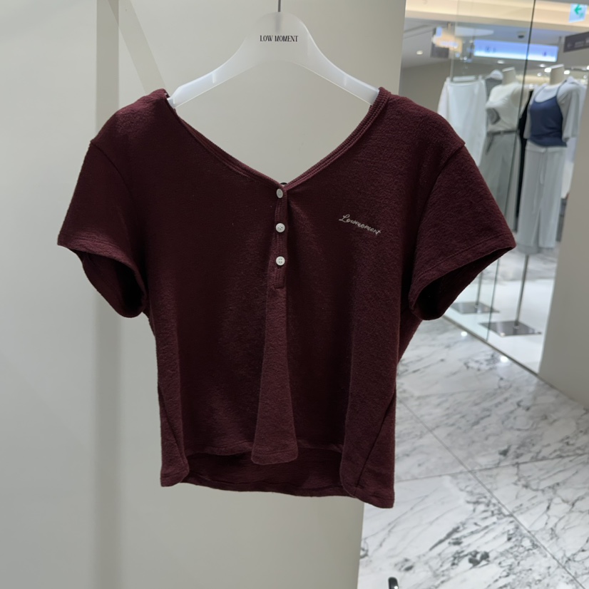 LOW MOMENT韓國直郵女裝新品推薦休閑時尚職業26春夏T恤LOW MOMENTT恤圖色2