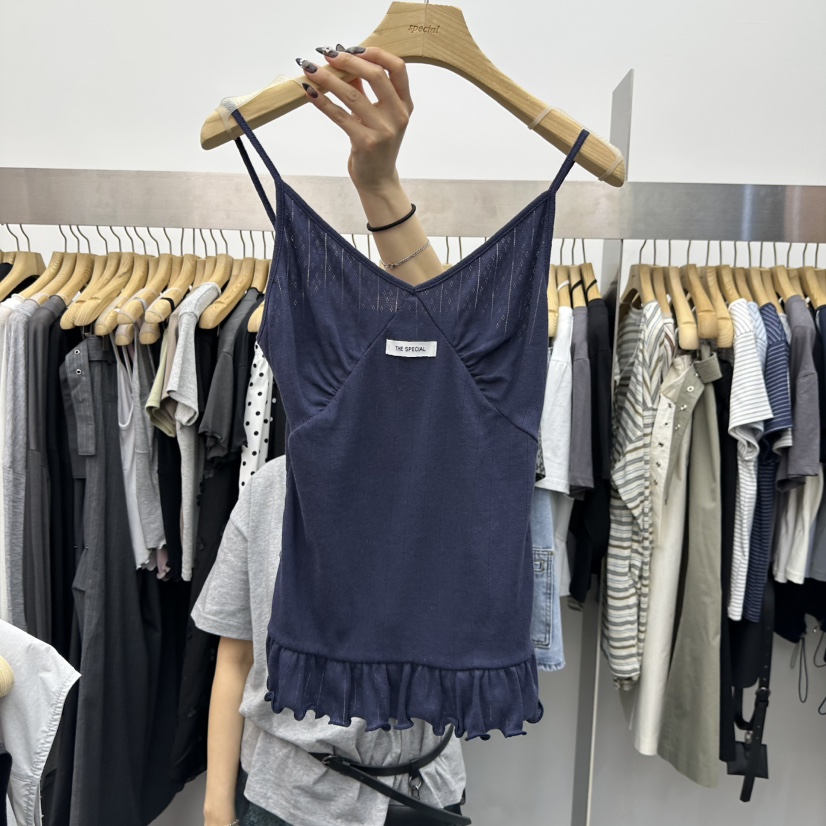 SPECIAL韓國代購女裝新款26春夏職業休閑熱賣時尚吊帶背心SPECIAL吊帶/背心圖色4深藍色