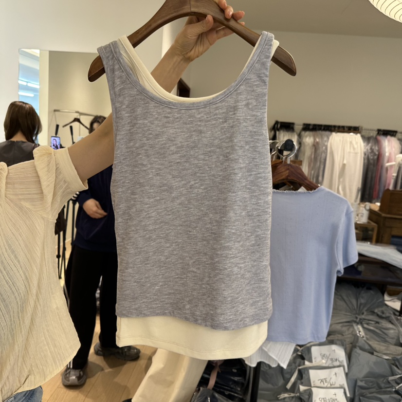 AGO韓國東大門直郵女士新款職業推薦人氣休閑吊帶背心撞色AGO吊帶/背心