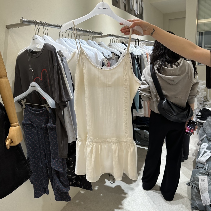 MOREMORE韓國直郵女裝新品26春夏時尚職業推薦連衣裙蕾絲more more連衣裙圖色2