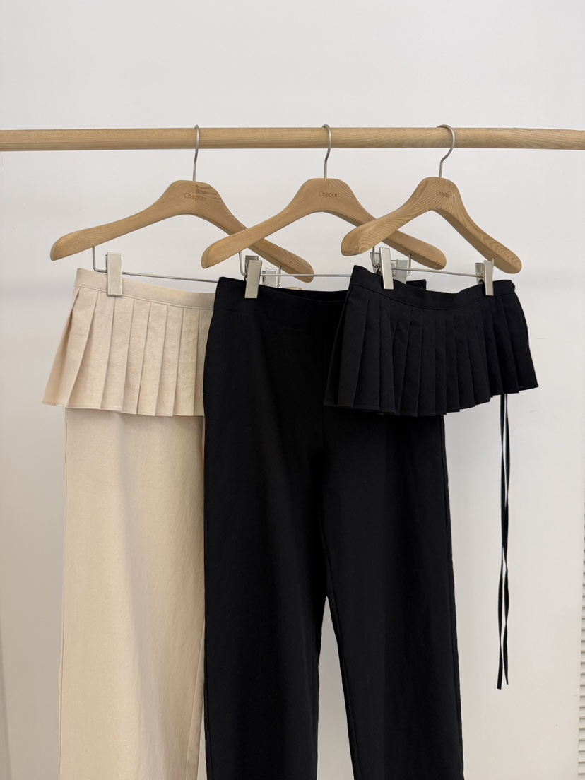 BY CHAPTER韓國直郵女裝新款26春夏推薦人氣套裝褶裥亞麻BY Chapter套裝