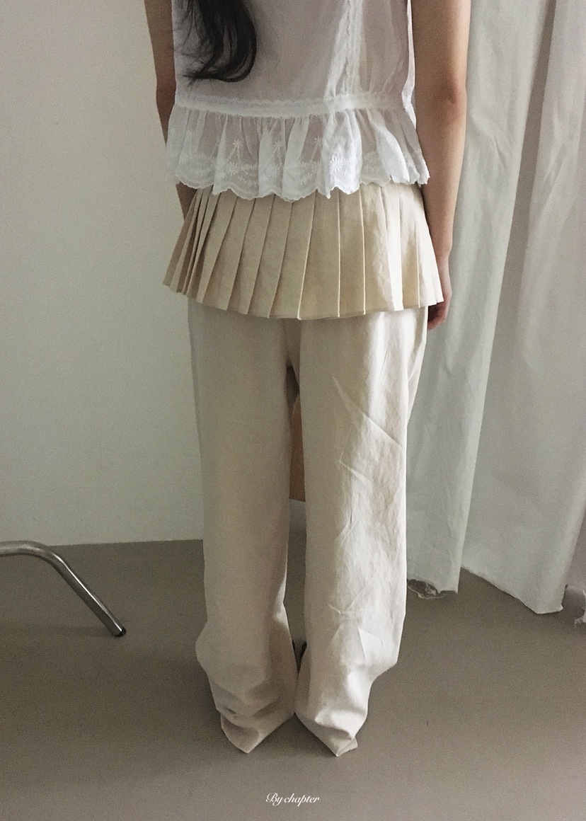 BY CHAPTER韓國直郵女裝新款26春夏推薦人氣套裝褶裥亞麻BY Chapter套裝