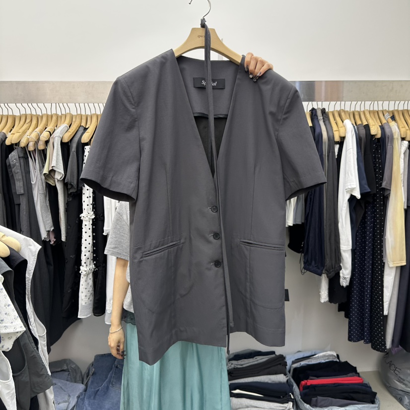 SPECIAL韓國東大門直郵女裝新品休閑人氣時尚熱賣夾克含腰繩SPECIAL夾克圖色2墨色