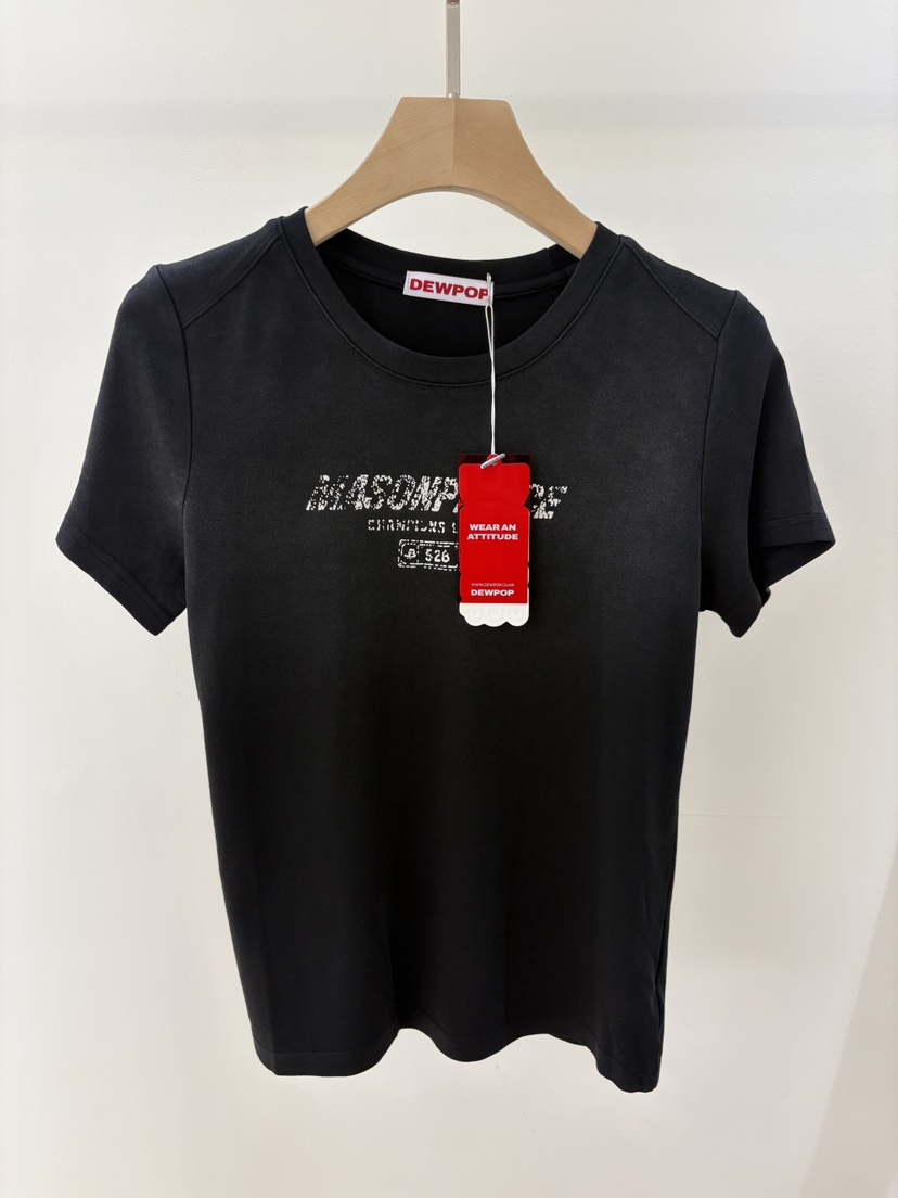 DEWPOP韓國直郵女裝新品職業推薦時尚休閑26春夏熱賣人氣T恤DEWPOPT恤圖色2