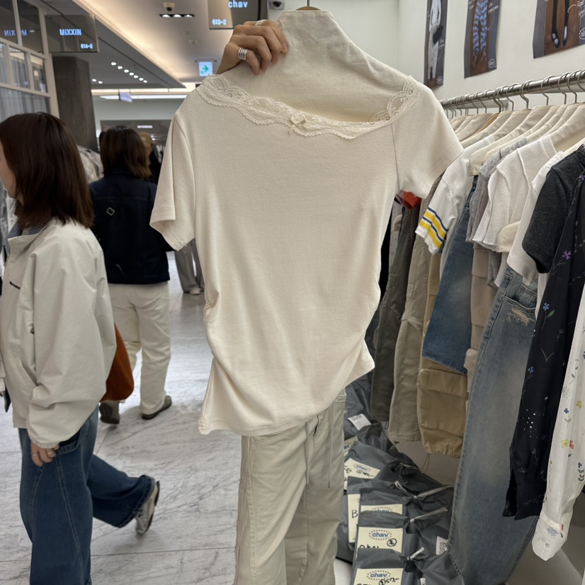 CHAV韓國直郵實拍女士新品休閑時尚人氣推薦熱賣26春夏T恤兔子CHAVT恤圖色2