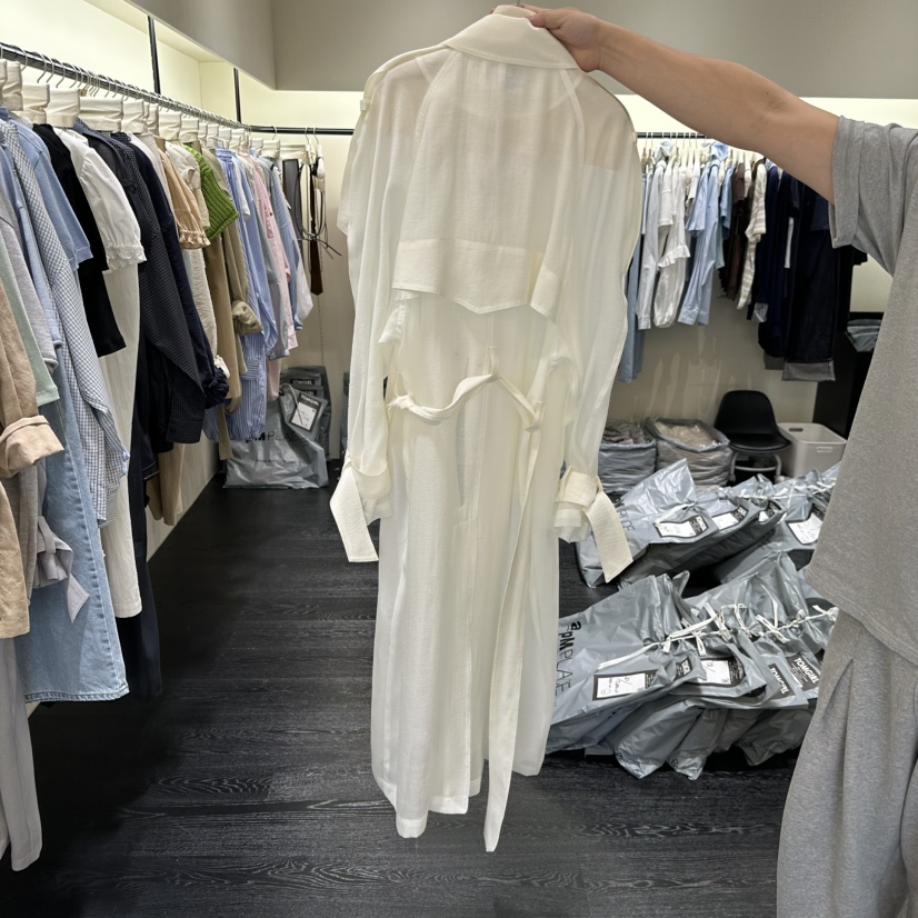 TOMGIRL韓國直郵實拍女士新款熱賣時尚職業長款風衣含腰帶TOMGIRL長款風衣