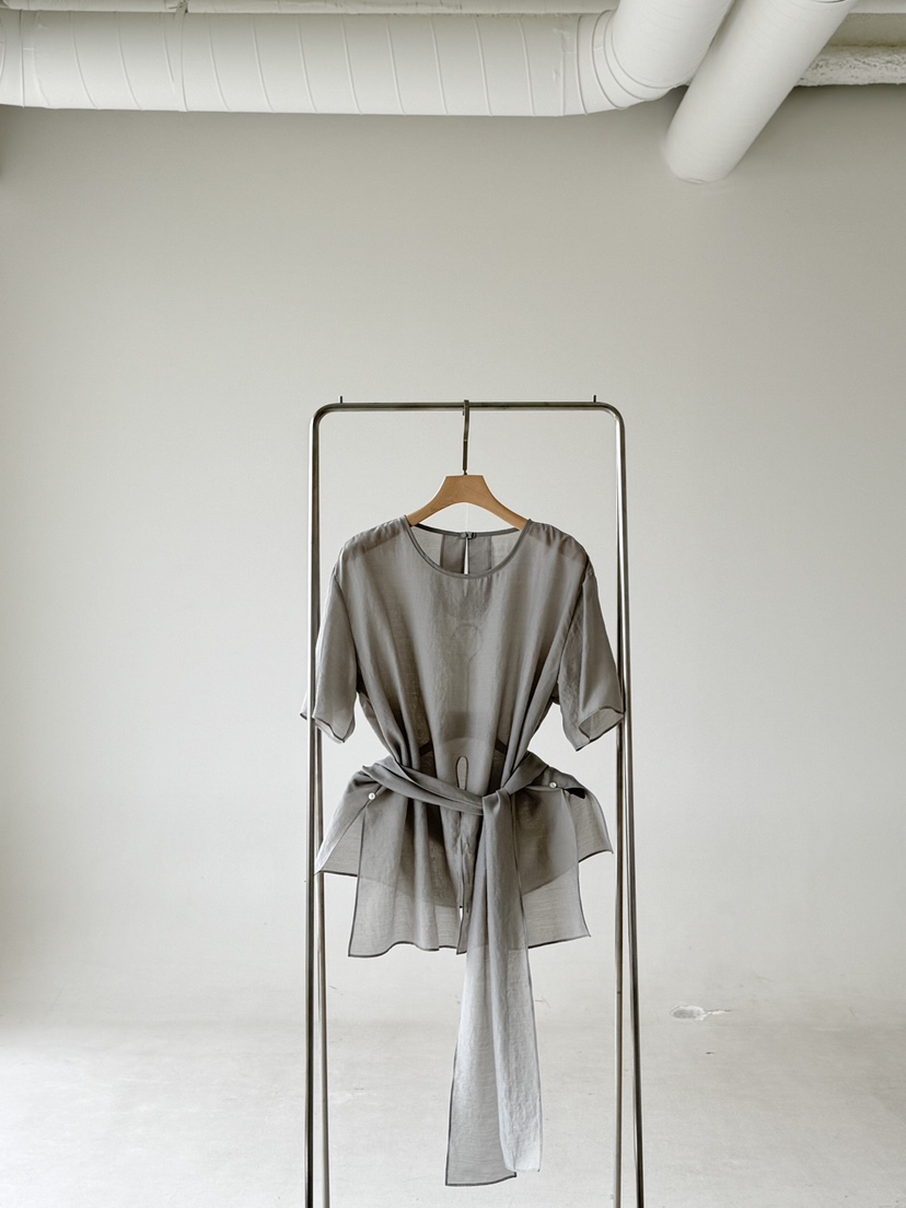 SANTAL韓國直郵女士新品熱賣26春夏襯衫蕾絲衫含圍巾披肩SANTAL襯衫/蕾絲衫圖色3