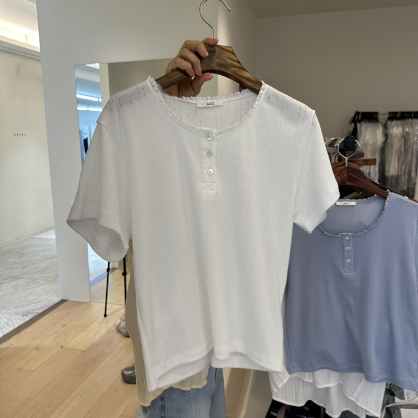 AGO韓國東大門直郵女士新品熱賣26春夏時尚人氣職業推薦T恤AGOT恤圖色2