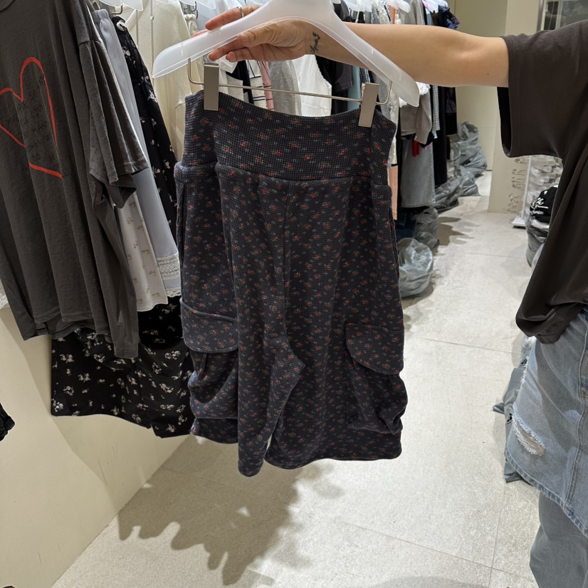 MOREMORE韓國東大門代購女士新品人氣時尚26春夏短褲華夫格more more短褲