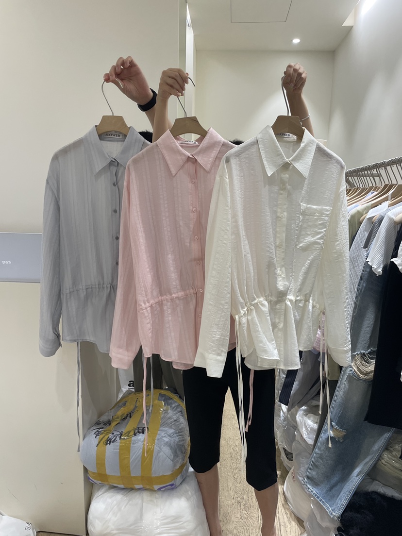 FLOWER-L韓國代購女裝新款休閑時尚推薦職業26春夏襯衫蕾絲衫FLOWER-L襯衫/蕾絲衫