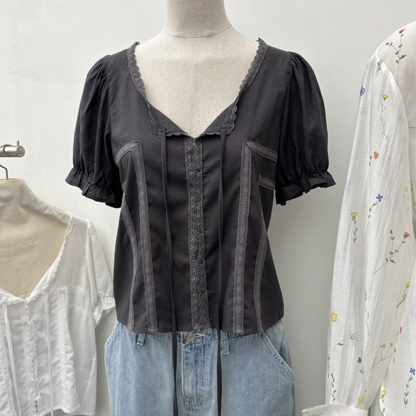 CHAV韓國直郵實拍女士新款人氣職業時尚推薦26春夏襯衫蕾絲衫CHAV襯衫/蕾絲衫圖色2