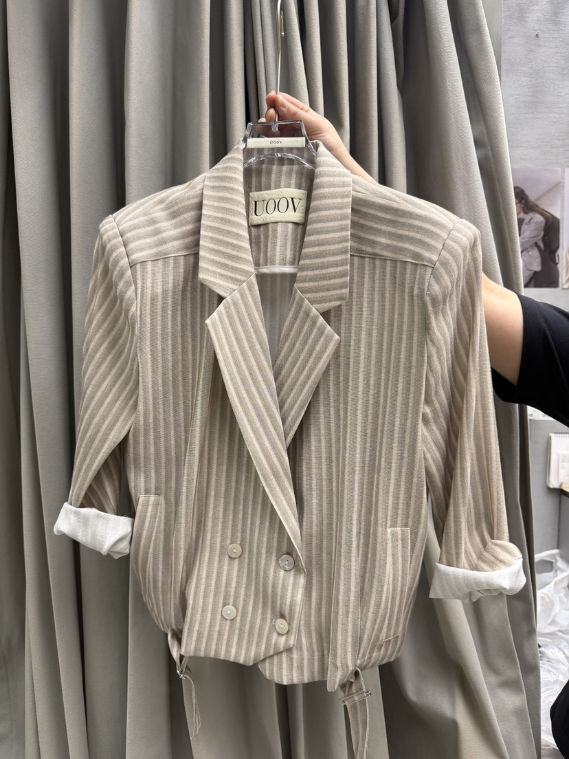 UOOV韓國直郵女裝新款休閑26春夏人氣時尚熱賣推薦夾克復古UOOV夾克圖色1