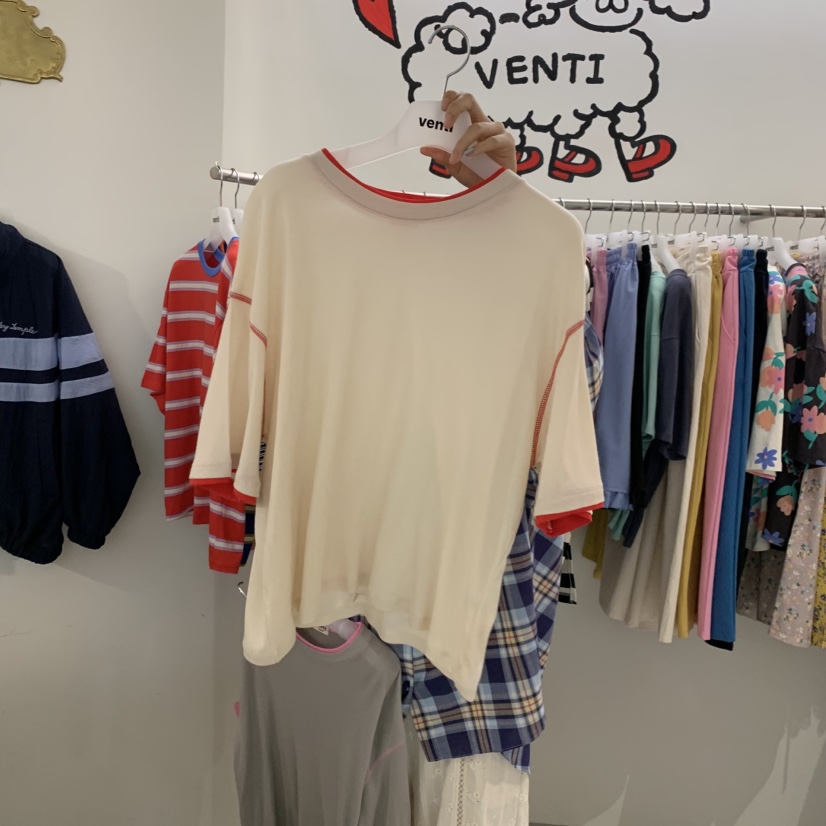 VENTI韓國直郵實拍女裝新品職業人氣推薦時尚休閑26春夏T恤VENTIT恤圖色1
