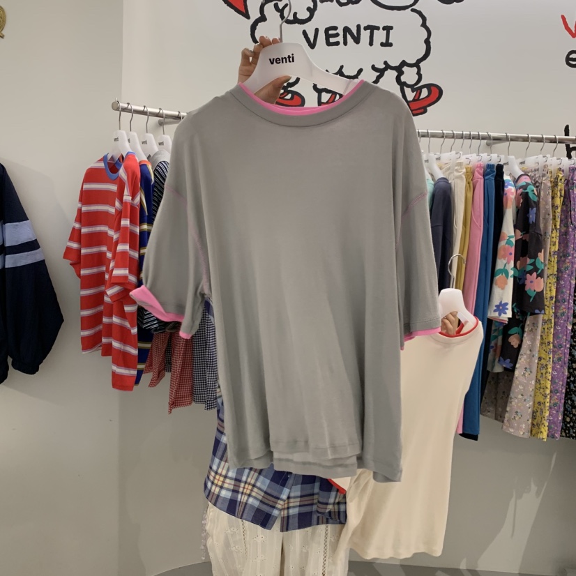 VENTI韓國直郵實拍女裝新品職業人氣推薦時尚休閑26春夏T恤VENTIT恤圖色2