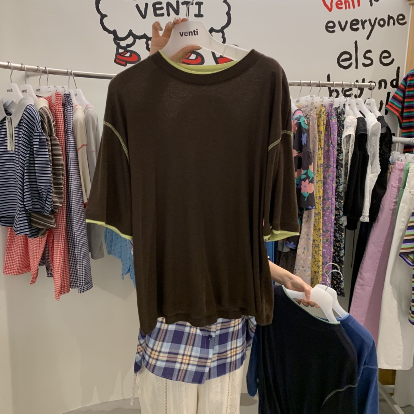 VENTI韓國直郵實拍女裝新品職業人氣推薦時尚休閑26春夏T恤VENTIT恤圖色5