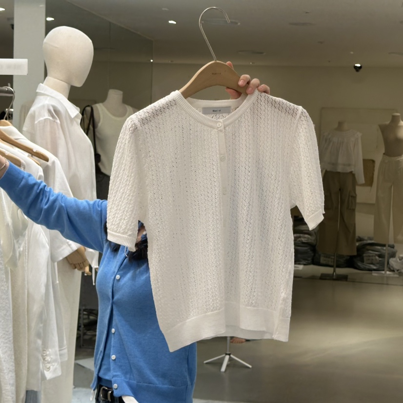 BLUEI-D/N SHARP韓國東大門直郵女士新品熱賣26春夏針織衫Blue i-d/N SHARP針織衫圖色3白色