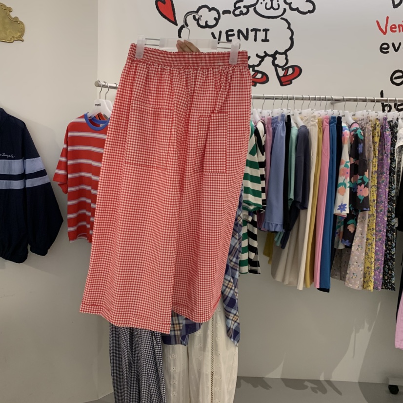 VENTI韓國直郵女裝新品職業時尚26春夏熱賣休閑休閑褲格紋VENTI休閑褲