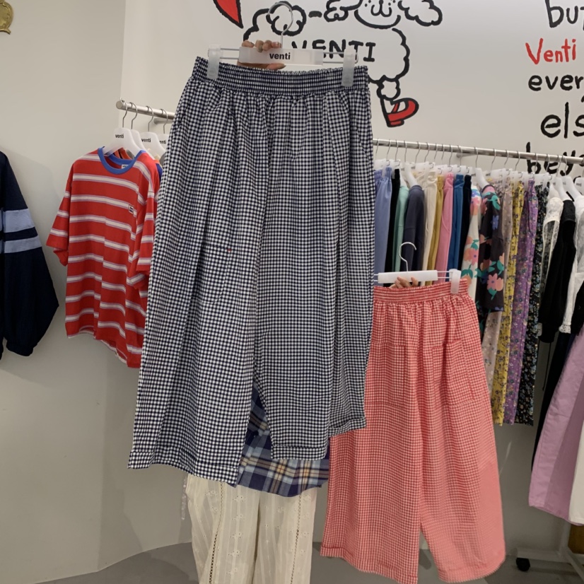 VENTI韓國直郵女裝新品職業時尚26春夏熱賣休閑休閑褲格紋VENTI休閑褲圖色2