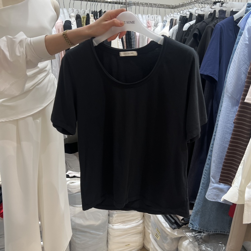 LOVE SOME韓國東大門直郵女裝新款26春夏人氣熱賣T恤水洗LOVE SOMET恤圖色3