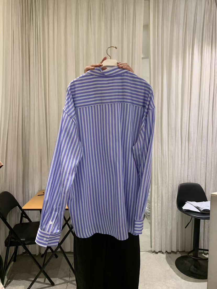 PAPERMOON韓國東大門代購女士新款職業襯衫蕾絲衫男女同款條紋paper moon襯衫/蕾絲衫