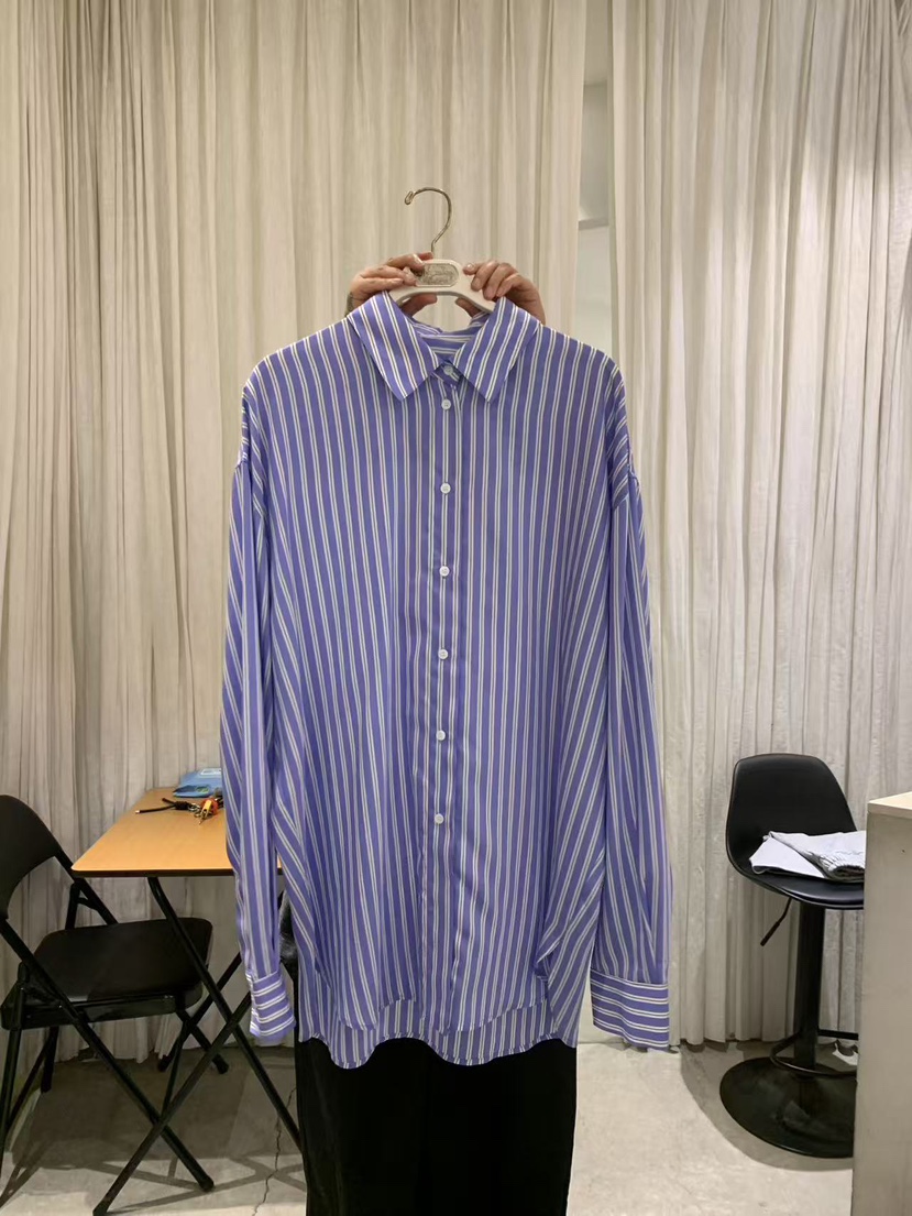 PAPERMOON韓國東大門代購女士新款職業襯衫蕾絲衫男女同款條紋paper moon襯衫/蕾絲衫圖色2