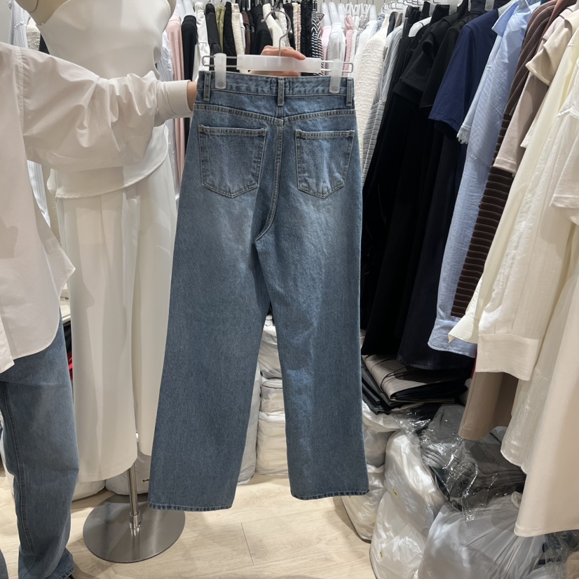 LOVE SOME韓國直郵實拍女裝新款職業時尚休閑牛仔褲修身LOVE SOME牛仔褲